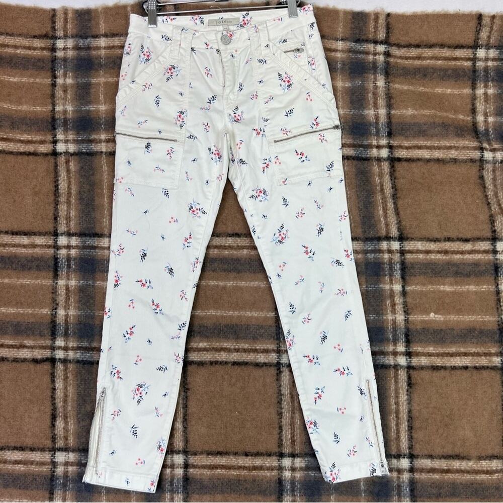 Joie Jeans Womens 27  Park Skinny Floral Cargo Pocket Pant Jeans, Bottom Zippers - Picture 2 of 16